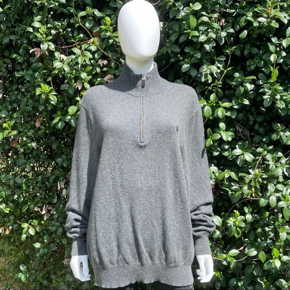 Polo Ralph Lauren Other - POLO Ralph Lauren Grey Merino Wool & Cashmere Quarter Zip Sweater